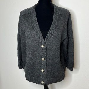 Gray Button-Up Women's Sweater